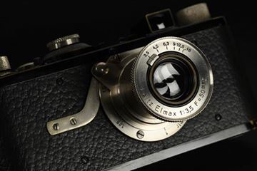 Picture of Leica I (Model A) SN 237 (1925), one of approximately 713 cameras equipped with an Elmax 3,5/50, only produced in 1925